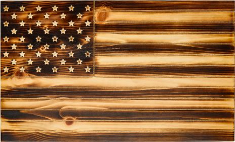Old Glory Torched Rustic Flag