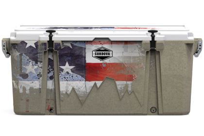 Lid Graphic 128 qt Americana Cooler (Color: Sandstone, size: XL)