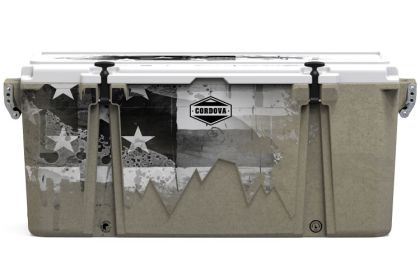 Lid Graphic 128 qt  Americana Grayscale Collection Cooler (Color: Sandstone, size: XL)