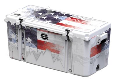 Lid Graphic 128 qt Americana Cooler (Color: White, size: XL)