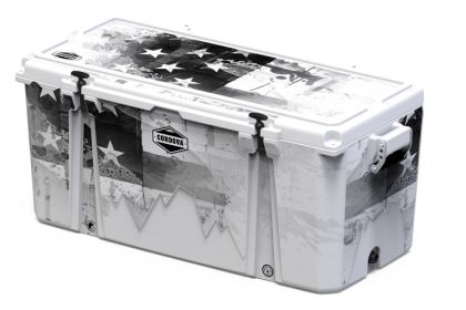 Lid Graphic 128 qt  Americana Grayscale Collection Cooler (Color: White, size: XL)