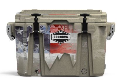 Lid Graphic 28 qt Americana Cooler (Color: Sandstone, size: S)