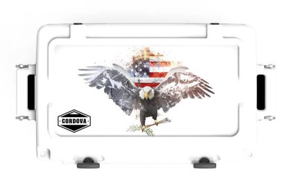 Lid Graphic 28 qt  Americana Grayscale Collection Cooler (Color: White, size: S)