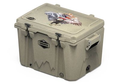 Lid Graphic 48 qt Americana Grayscale Collection Cooler (Color: Sandstone, size: M)