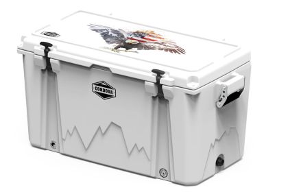 Full Wrap 88 qt Americana Grayscale Collection Cooler (Color: White, size: L)